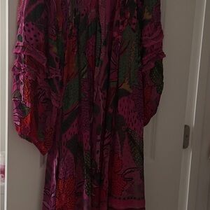 FARM Rio Vibrant Pink and Green Dress
